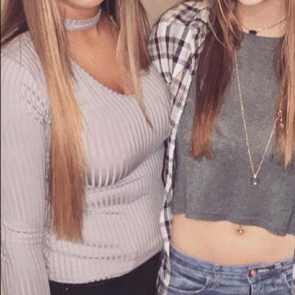 Silver choker long sleeve top